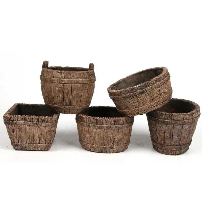 

Innovative Vintage Succulent Plant Flower Pot Relief Nostalgic Handmade Cement Barrel Basin Gift For Gardening Enthusiasts