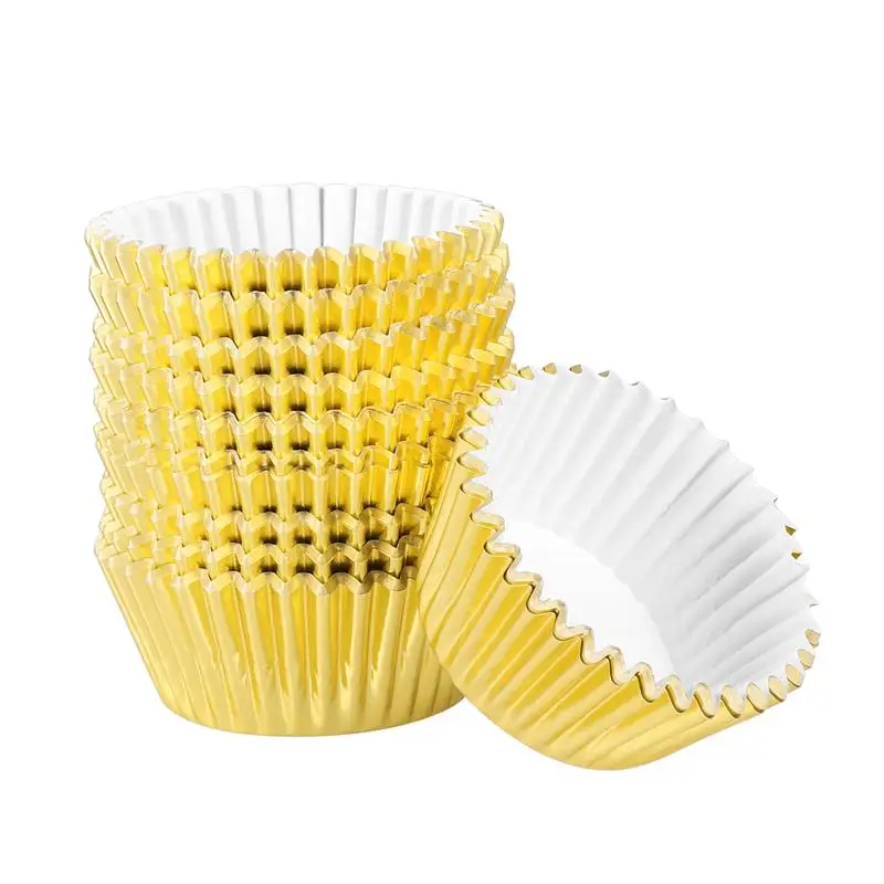200pcs Thickened Aluminum Foil Cups Cupcake Liners Cake Muffin Molds