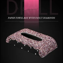 Автомобильный искусственный алмаз тканевая коробка из искусственной кожи домашний Автомобильный интерьер горный хрусталь Держатели салфеток с антискользящим покрытием коврик для автомобиля аксессуары