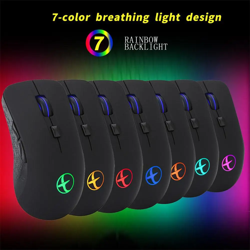 Перезаряжаемая Bluetooth 4 0 Беспроводная Бесшумная игровая мышь Usb Rgb Led беспроводная 2
