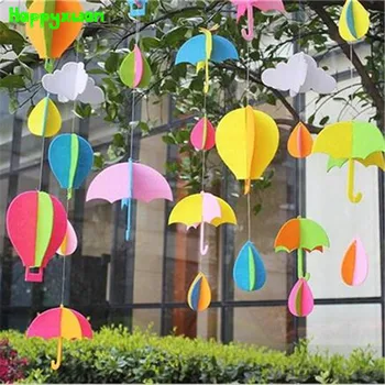 

Happyxuan Non-Woven Felt Fabric Craft Umbrella Hot air Balloon DIY Creative Kindergarten Classroom Decoration Supplies