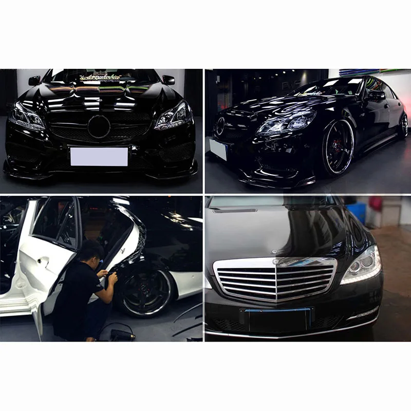 1pcs Shiny Gloss Glossy Black Car Film Wrap Vinyl Decal Exterior Inner Refit Sticker 59*152cm Adhes