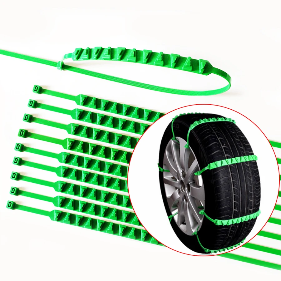 

Universal 10 Pcs/Lot Triangle Repeatedly Used Car Tires Anti-Skid Chain For Car Truck SUV Winter Snow Emergency Supplier