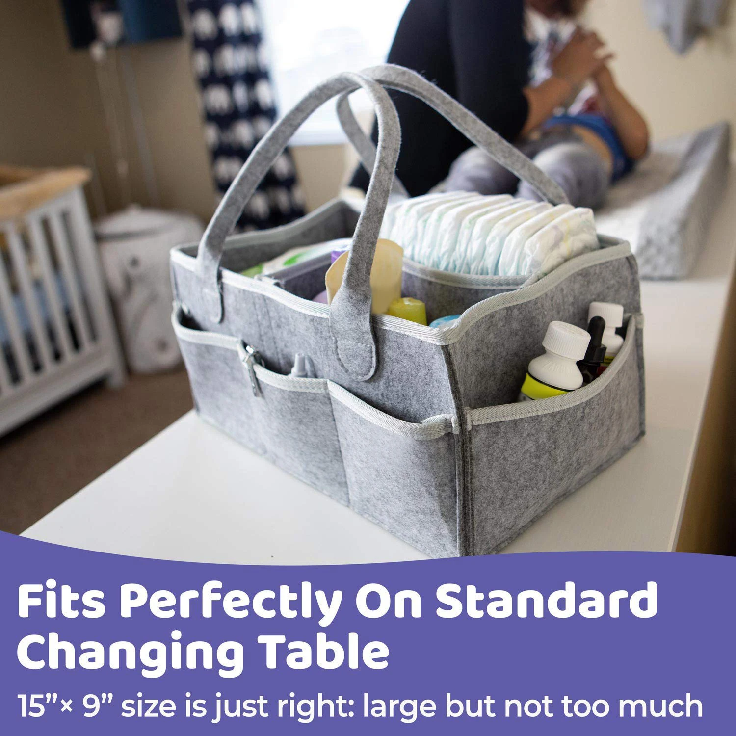  Baby Diaper Caddy Organizer Portable Holder Bag for Changing Table and Car Nursery Essentials Stora