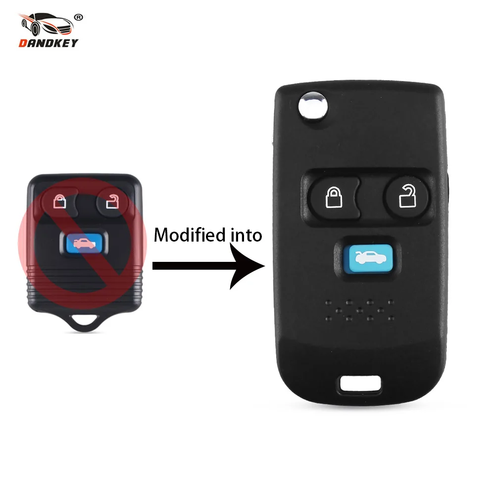 

Dandkey 3 Buttons Remote Car key shell For Ford Transit Maverick MK6 Connect 2000 2001 2002 2003 2004 2005 2006 Fob FO21 Blade