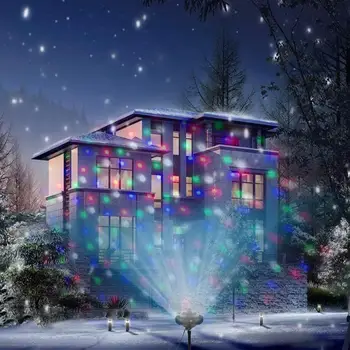 

LED Christmas Projector Lights Snowflakes Waterproof Snowfall Flurries Spotlight for Holiday Wedding Party Garden Decal