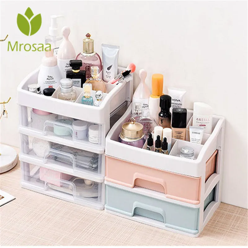 Plastic Makeup Organizer Cosmetic Drawer Makeup Storage Box Container Nail Casket Holder Desktop Sundry Storage Case Bead Tools