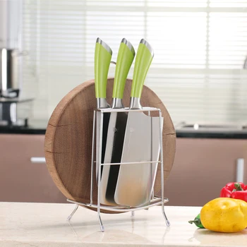 

Multi-functional Storage Rack Stainless Steel Storage Organizer Tool Kitchen Cutting Board Holder Pot Cover Knife Storage Rack
