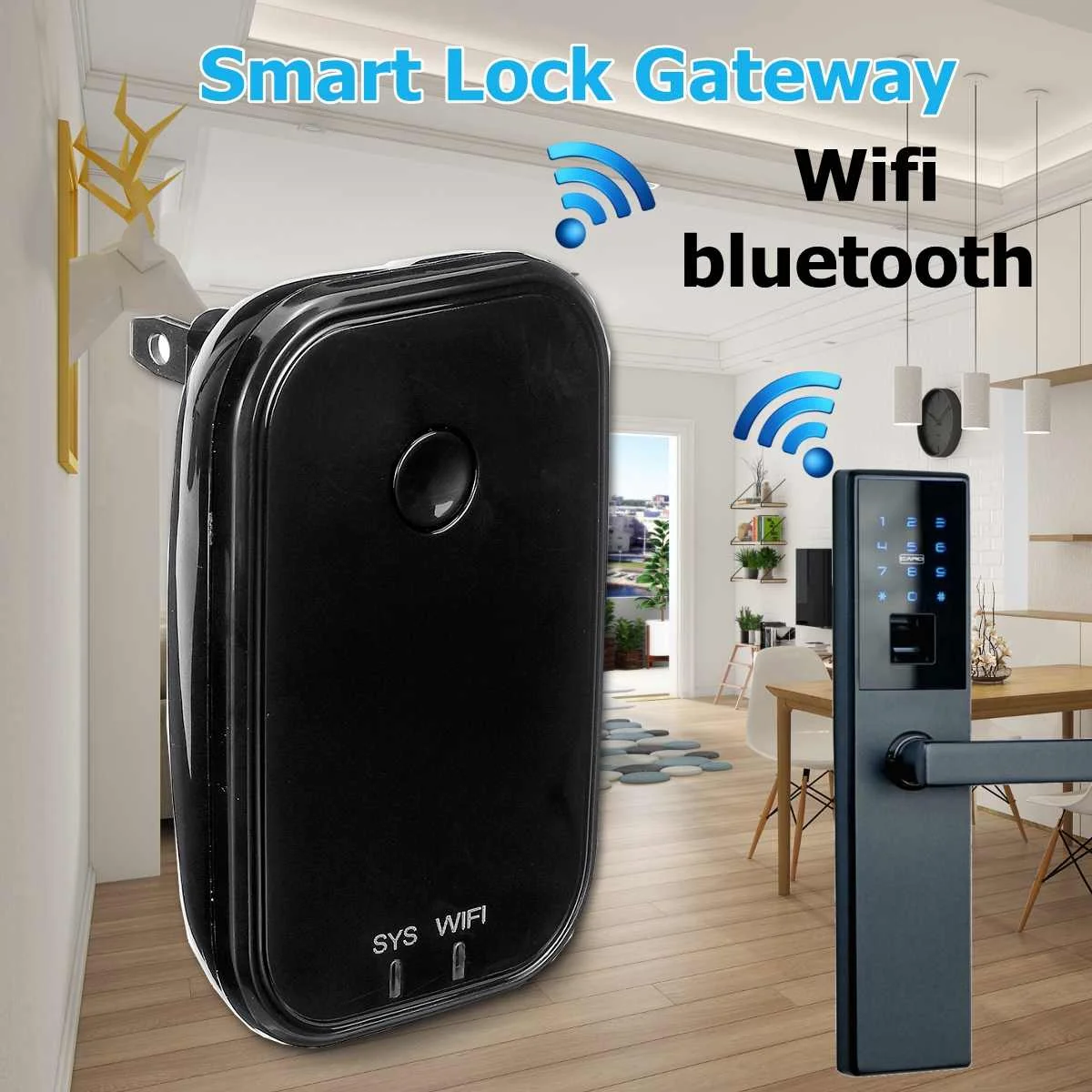 

Wifi Smart Bluetooth Gateway Remote Offline Control Smart Door Lock Dedicated Gateway App Intelligent Electronic Adapter