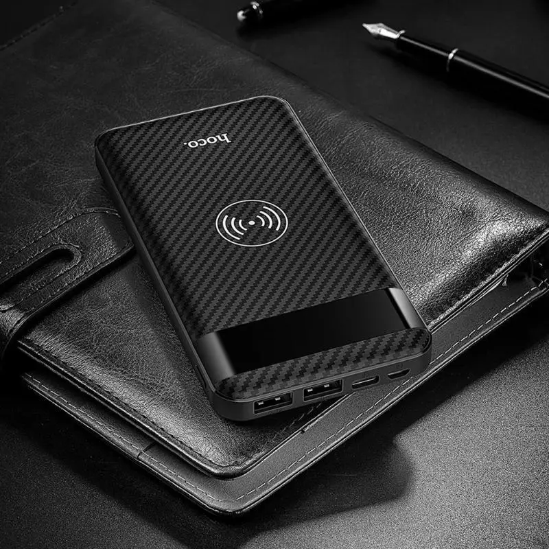 HOCO QI Wireless Charger Power Bank 10000mAh Dual USB with Digital Display External Battery Power Bank for iPhone 8 X XS Max XR HOCO QI Wireless Charger Power Bank 10000mAh Dual USB with Digital Display External Battery Power Bank for iPhone 8 X XS Max XR