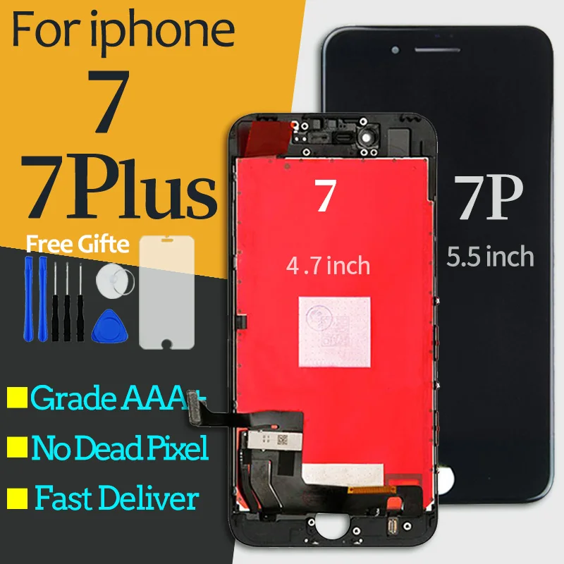 ЖК дисплей AAAA для iPhone 7 Plus 3D сенсорный экран с дигитайзером в сборе Замена pantalla