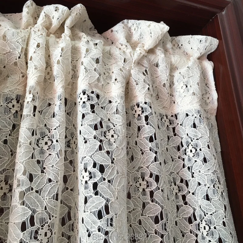 XinHuaEase бежевая кружевная Короткая занавеска на окна кухни прозрачная дверь