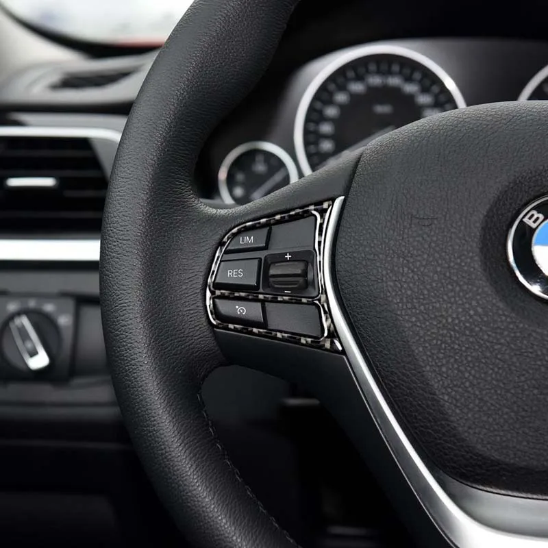 2 шт. углеродное волокно Автомобильный руль кнопки накладка подходит для BMW F30 F34