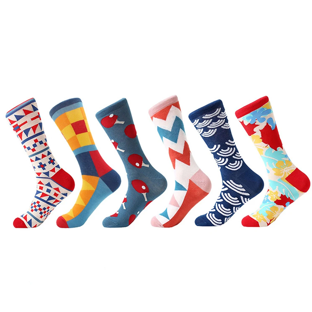 

Middle Tube Socks Fashion Personality Art Colorful Cotton Breathable Comfortable Top Quality Casual Long Sock Women Men One Size