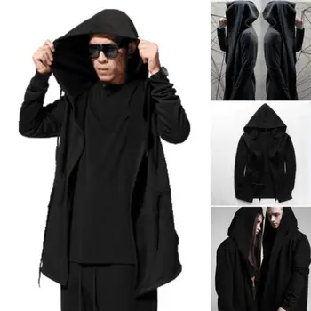 

2018 Women Men Gothic Outwear Hooded Coat Long Trench Jacket Casual Cloak Cape
