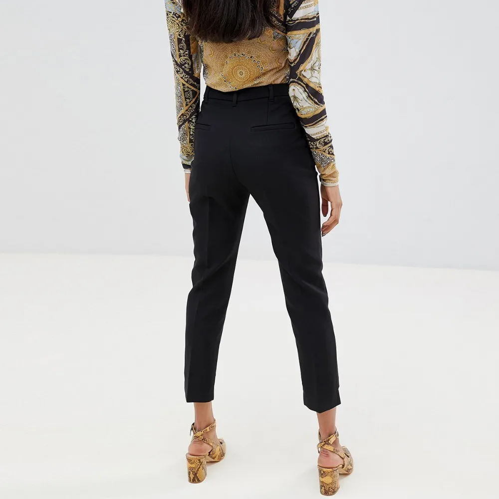 HYH HAOYIHUI 2019 New Pants Women Cropped Trousers Black Straight Front Easy To Wear HYH HAOYIHUI 2019 New Pants Women Cropped Trousers Black Straight Front Easy To Wear