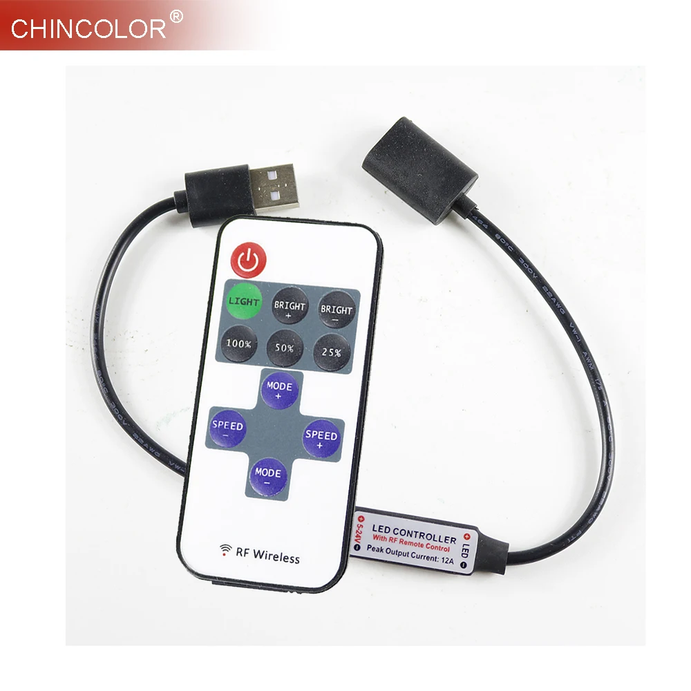 USB Led диммер RF беспроводной пульт дистанционного управления контроль скорости