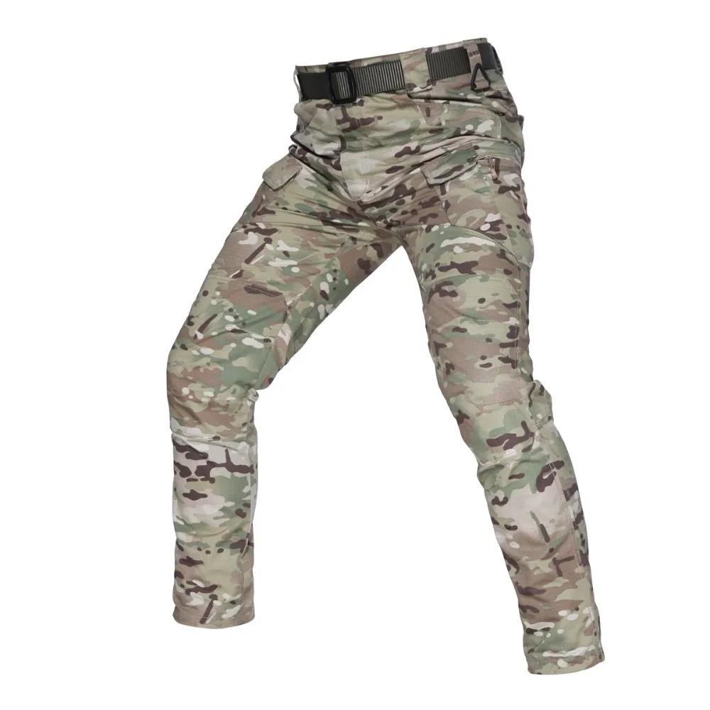 Pantalones de senderismo al aire libre de los hombres camuflaje escalada pantalones de caza militar ejército pantalones de Trekking Camping pantalones-pantalones de bolsillo