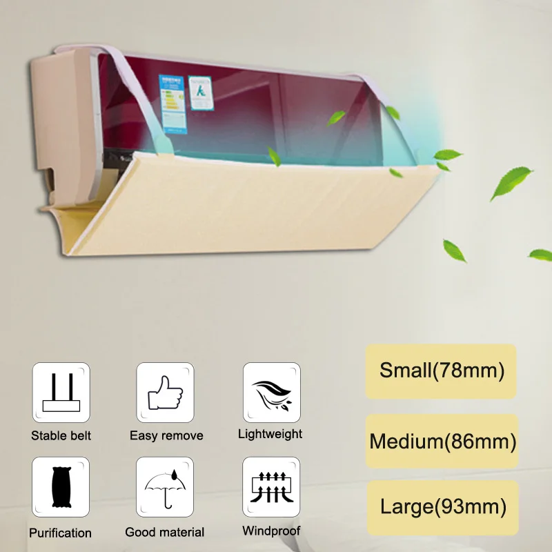 

Air Conditioner Wind Shield Straight Snti-wind Shield Cold Wind Gas Deflectors Retractable Baffle Plastic Built-in Carbon Bag