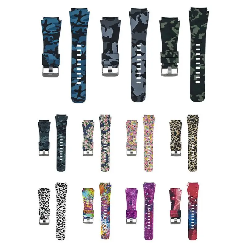 

Unisex Watch Silicone Strap Universal Silicone Strap Printed Replacement Printing Fashionable Wrist Strap For Samsung Gear S3