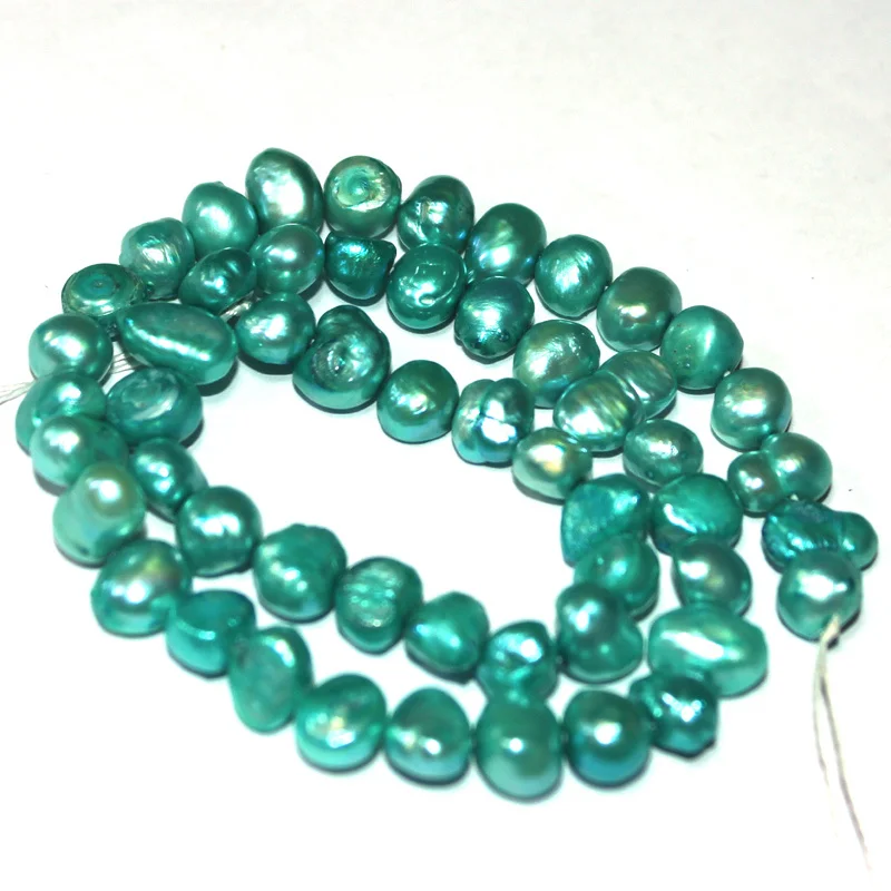 

Free Shipping 4-5mm 6-7mm 7-8mm Select by Size! Sky Blue Color Baroque Potato Freeform Natural Freshwater Pearl Beads 15inch