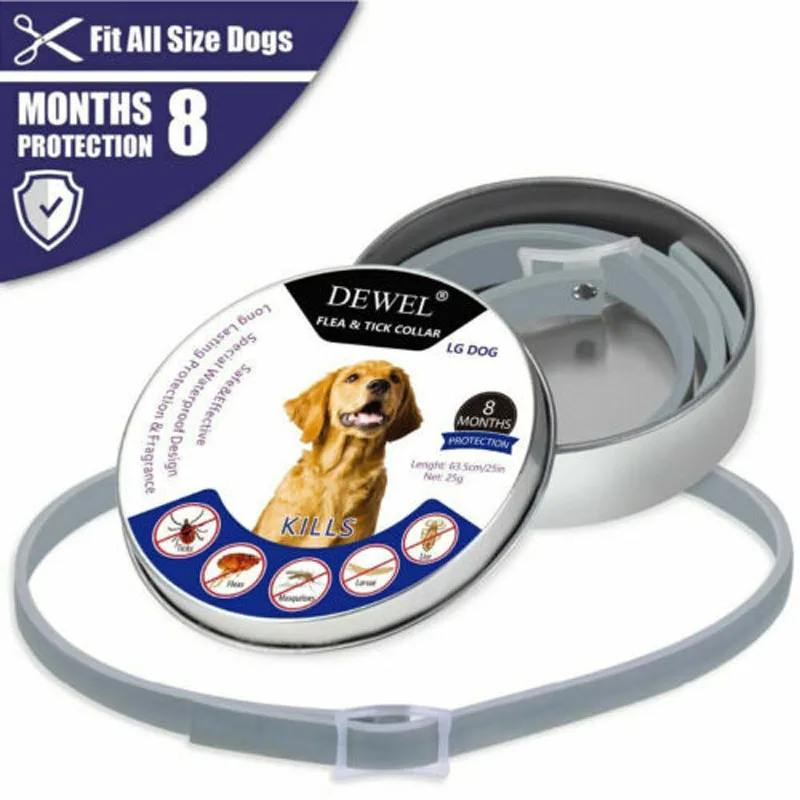 Brand New Style 63cm Dewel Dog Lovely Flea and Tick Collar for Large Dog 8 Month Protection Tick ...