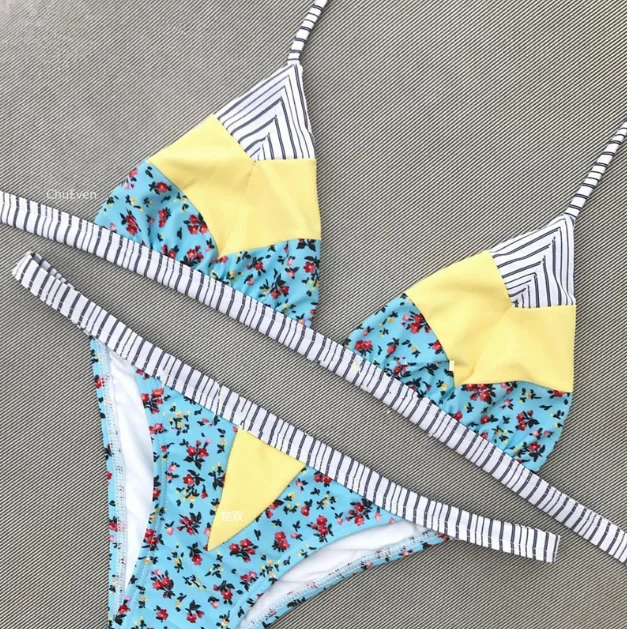 Летний привлекательное бикини с принтом купальный костюм maillot de bain пуш-ап