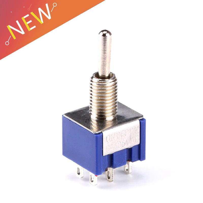 

5pcs/Lot AC ON-OFF-ON Toggle Switches MTS-203 6-Pin SPDT Rocker Switch 125V/6A 3A250VAC New High Quality