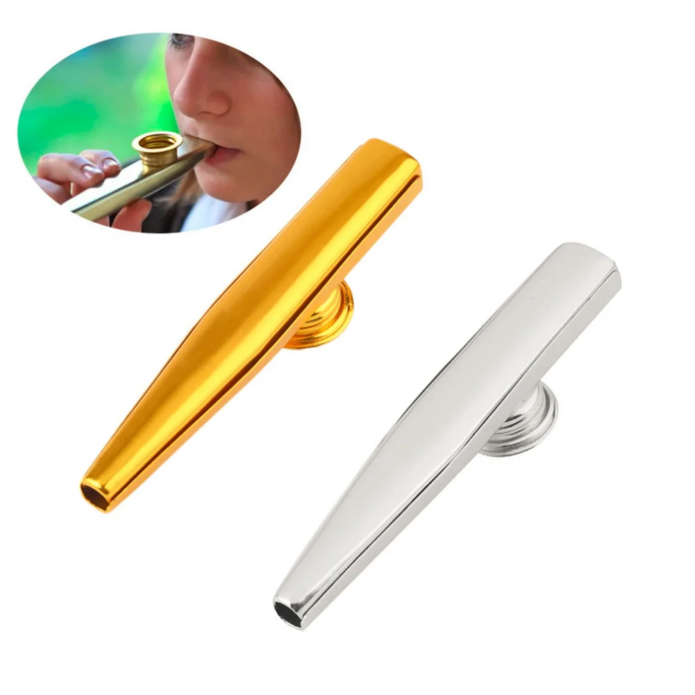 

2 Colors Aluminum Alloy Metal Kazoo Diaphragm Mouth Flute Harmonica Kids Party Gift For Kids Music Lovers Optional