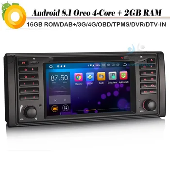 

Quad Core Android 8.1 Autoradio DAB+ NAVI WiFi DVD DVR SD Car stereo Car GPS Navigation Player for BMW 5 Series E39 M5 X5 E53
