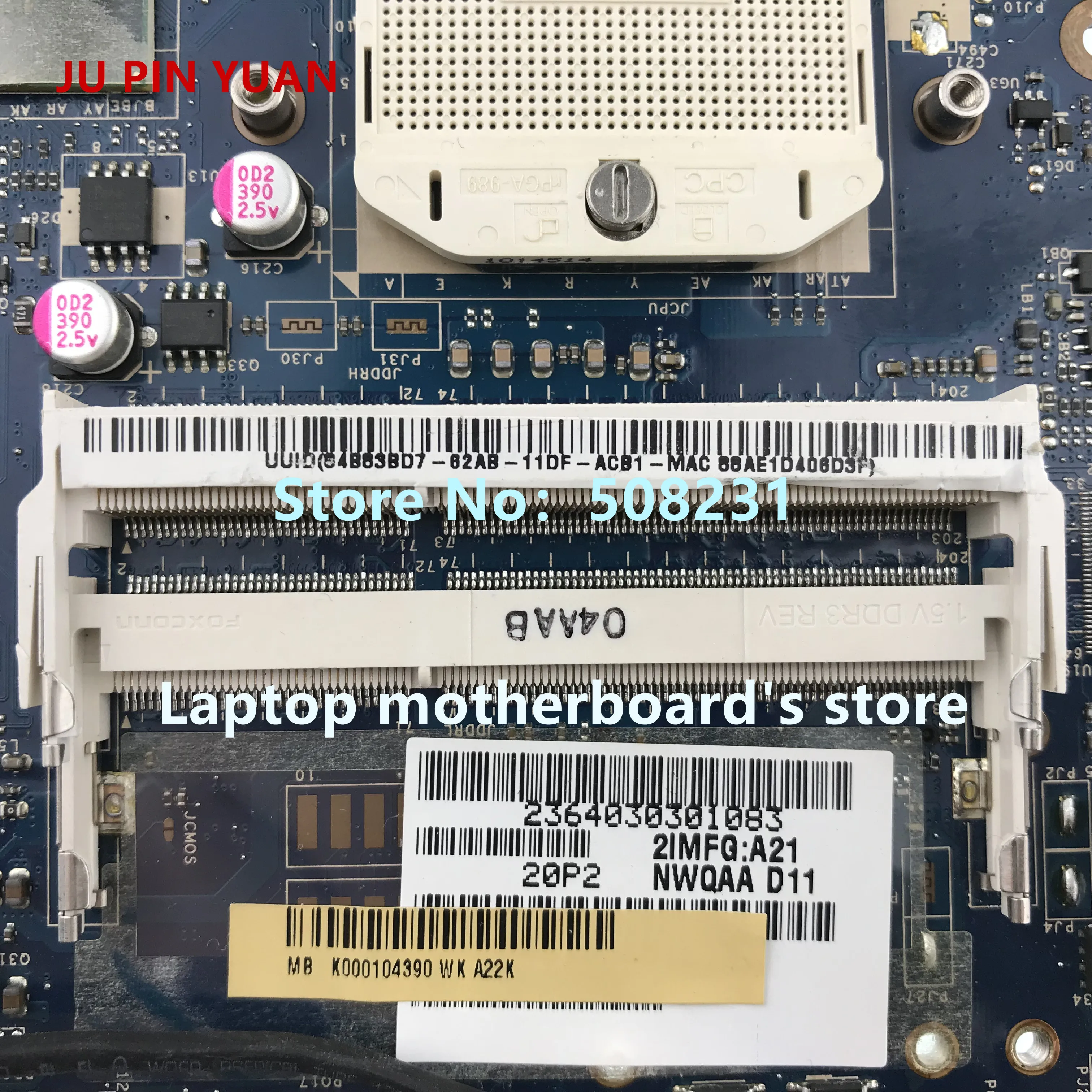 جو دبوس يوان لتوشيبا A660 A665 دفتر سلسلة اللوحة المحمول K000104390 LA-6062P اختبار بالكامل