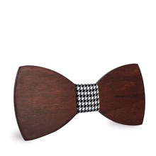 Деревянный галстук-воротник цветок европейский и американский деловой галстук-бабочка Темный сделанный вручную из массива дерева галстук-бабочка