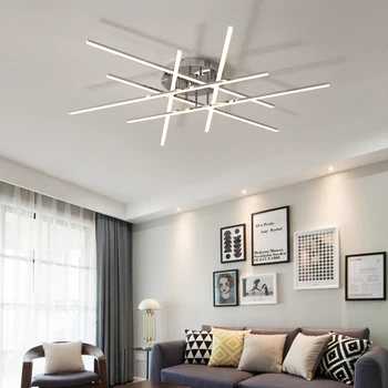 

Chrome Plated Finish Modern led Chandelier For Living room Bed room Study AC90-265V lustre Home Deco Ceiling Chandelier Fixtures