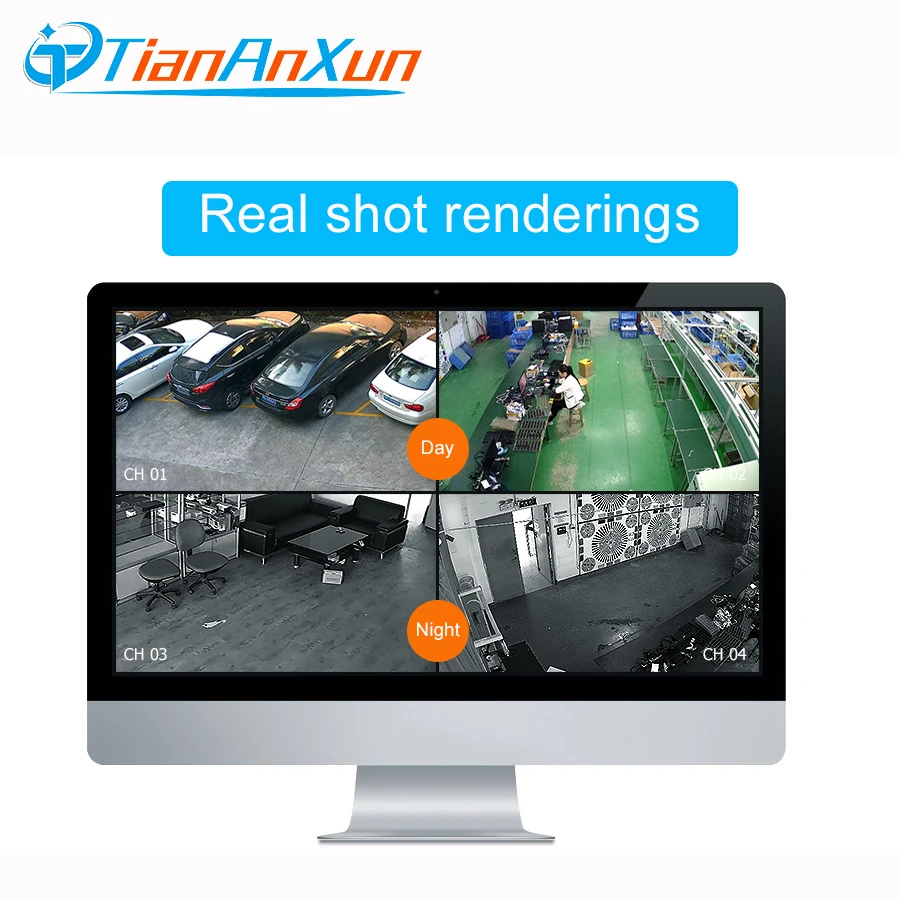  Tiananxun Video Surveillance Security Camera System 8CH CCTV Kit AHD Cameras DVR Set 720P Home Weat - 32979754628