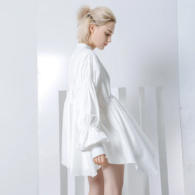 [EAM] 2020 New Spring Summer  Stand Collar Long