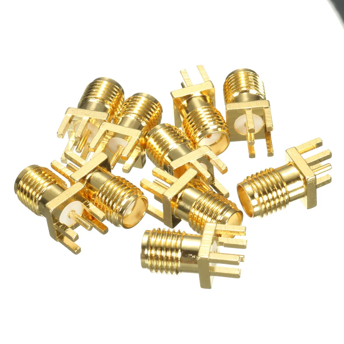 10 Pieces RF SMA Connector PCB SMA Female Jack Straight RF Connectors
