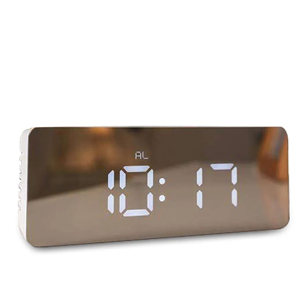 

Led Alarm Desk Clock Multi-function Digital Electronic Mirror Clock Temperature Snooze Large Display Home Decor Mirror Function