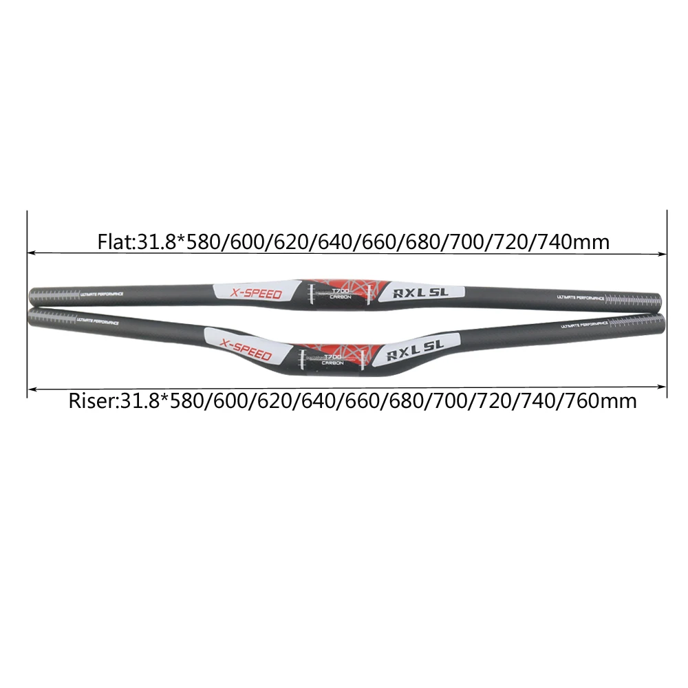 RXL SL 31 8 углеродный руль Mtb горизонтальный/однообразный 3K матовый красный