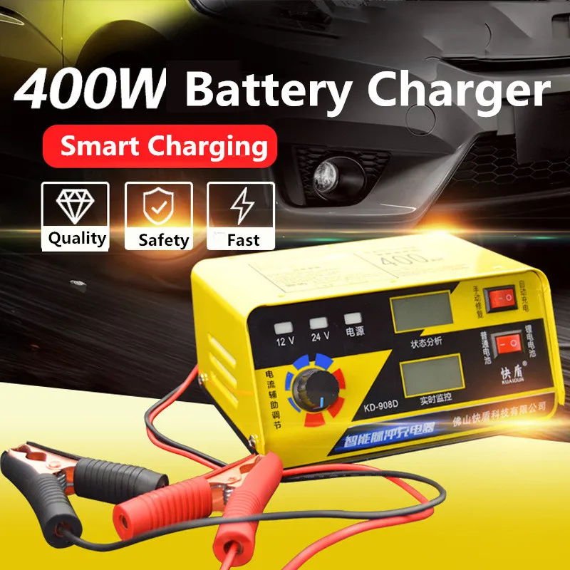 

400W Car Battery Charger 12V24V Multi-function Universal Full Intelligent High-Power Battery Charger Motorcycle Motocross