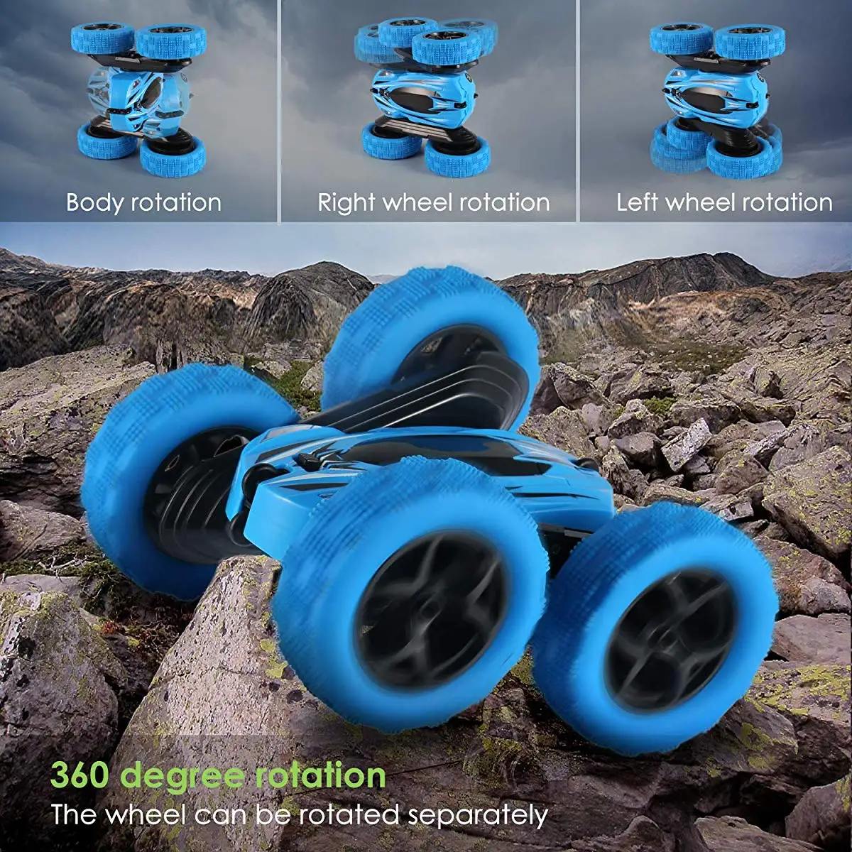 

JJRC RC 4WD 2.4GHz High Speed 360 Rotate Stunt Car Remote Control Off-road Toy Double Motors Drive Bigfoot Cars Vehicle