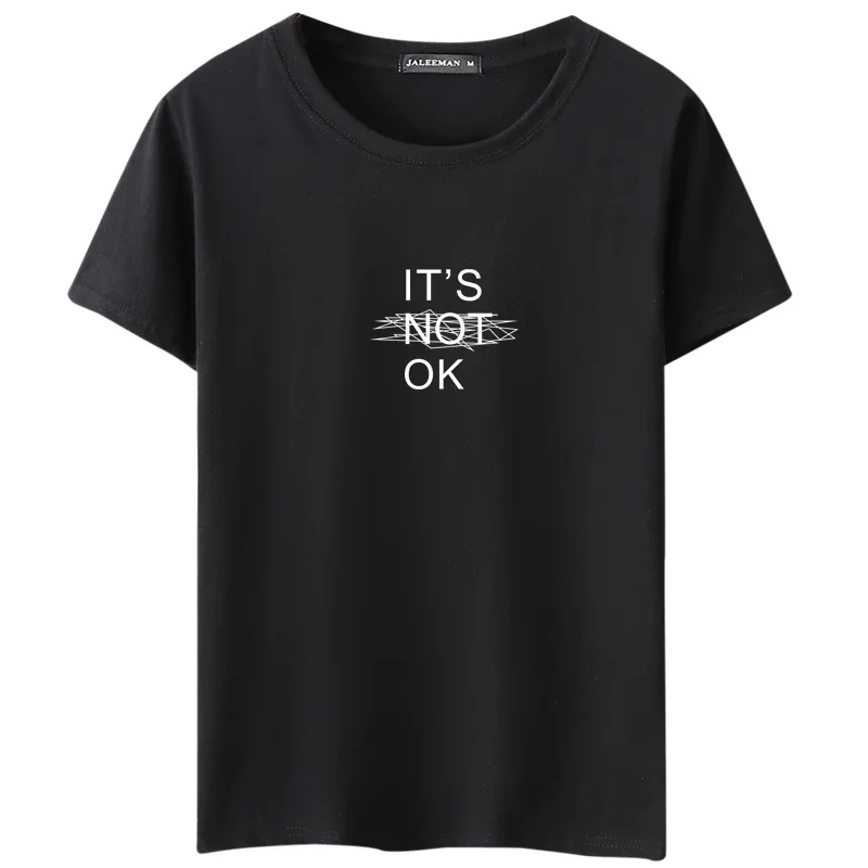 

Men's T-shirts Fashion Print Letters It`s Not Ok Man's T shirt O-neck Short Sleeve Tshirt Men Harajuku Tops Freeshipping