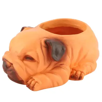 

Fashion Lovely Dog Modelling Cactus Succulent Plant Pots Minisure Resin Containers Garden Flower Pots