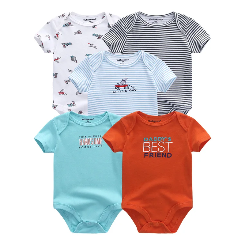 

5Pcs/set uniesx newborn baby girl clothes romper baby boys clothing roupas de bebe 2019 summer pajamas jumpsuits baby onesie