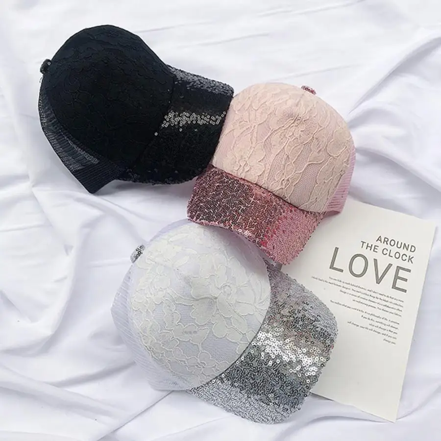 Fashion Kids Children Girls Boys Baseball Caps Sequins Lace Mesh Adjustable Snapback Sun Hat Fashion Kids Children Girls Boys Baseball Caps Sequins Lace Mesh Adjustable Snapback Sun Hat