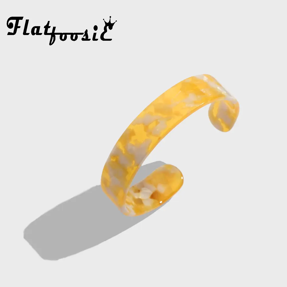 Женский браслет Flatfoosie винтажный с леопардовым принтом из смолы и акрила