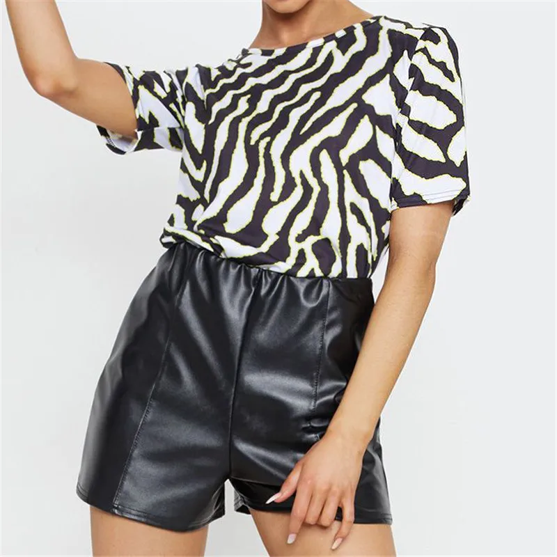 

2019 Women Summer T Shirt Fashion Zebra Print Short Sleeve T-shirt Casual Loose Tops Tees Sexy Streetwear Tshirts Camisas Mujer