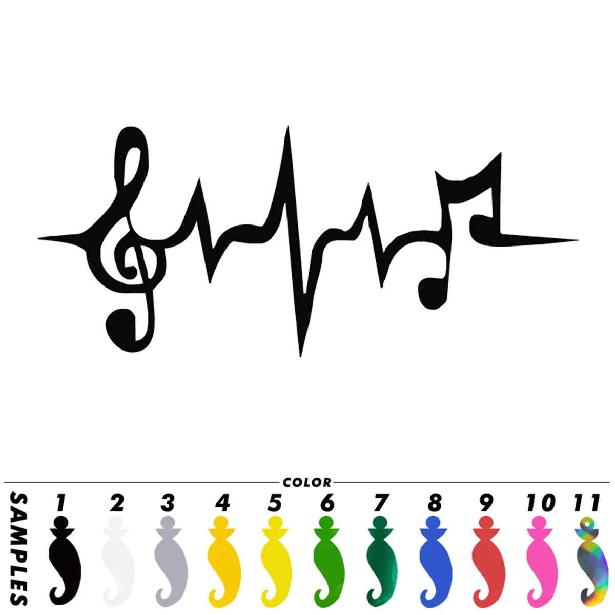 Heartbeat Musical Note Car Window Door Bumper Laptop Vinyl Decal