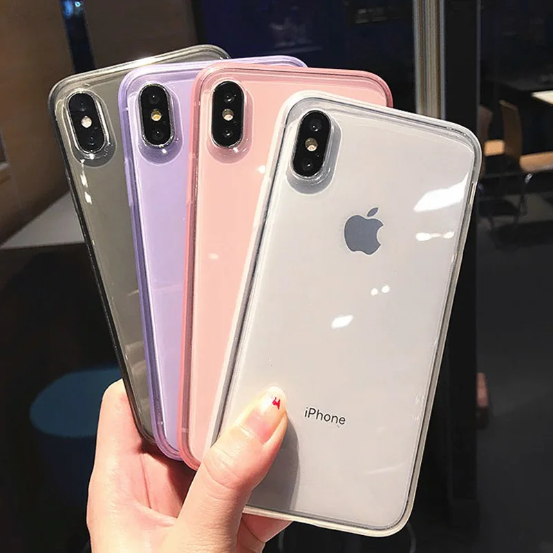 Moskado Colorful Transparent Phone Case For iPhone 7 8 6