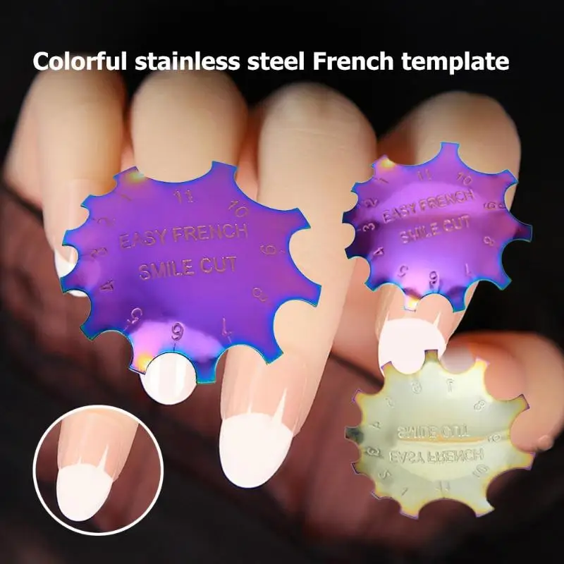 

Easy French Line Edge Crystal Nail Cutter Stencil Template Trimmer Clipper Styling Forms Manicure Nail Art Tools