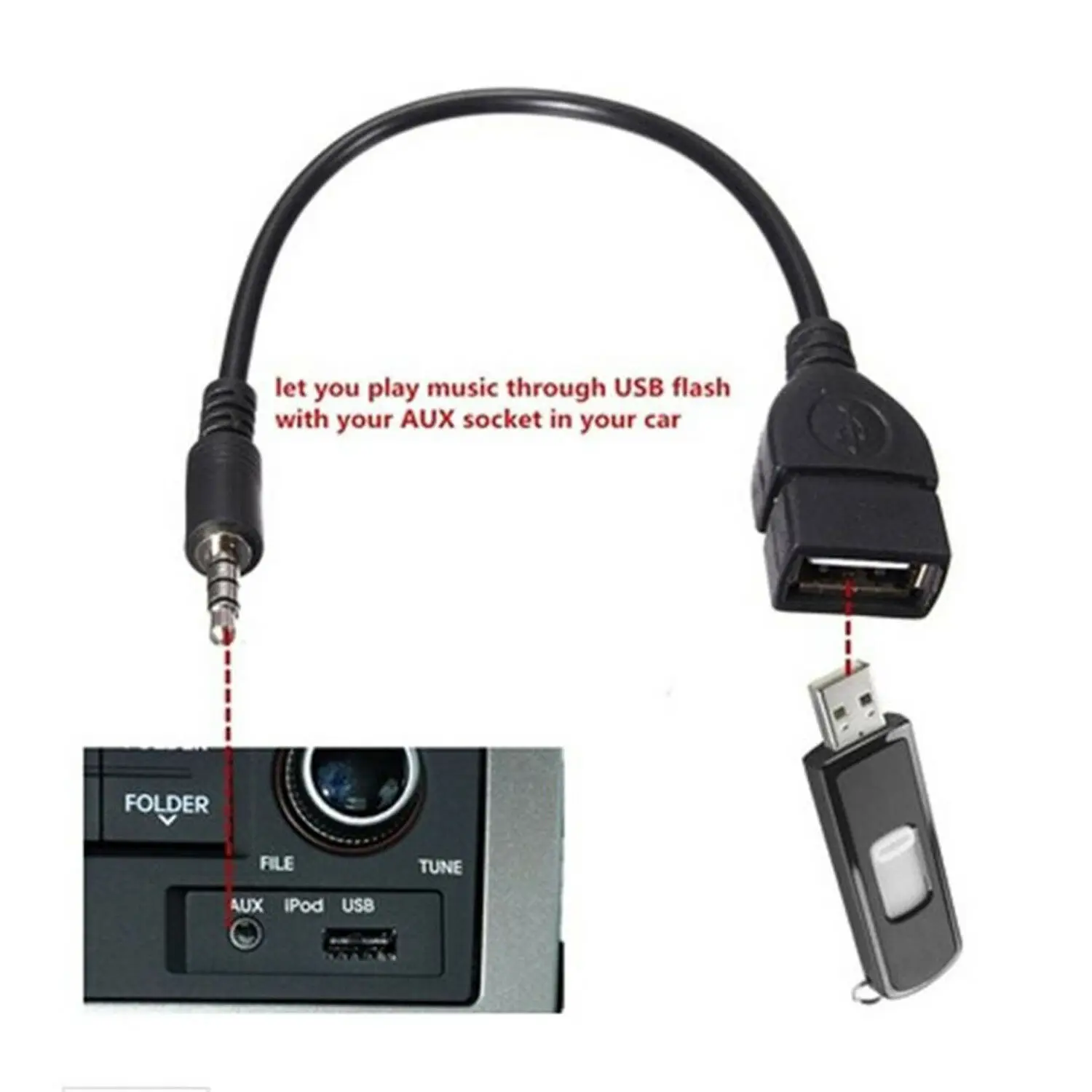 3 5 мм разъем AUX аудио к USB 2 0 штекер зарядный кабель адаптер Шнур для автомобиля